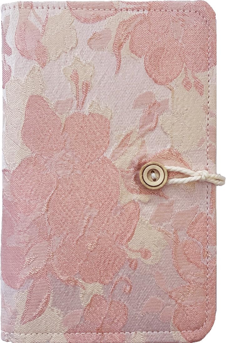 ipoul A6 Binder, Embroidered Journal, Refillable Journal, 6 Ring Binder, Small Notebook 5"x7", B6 Sketchbook, Travel Diary for Girl, Pink Peach Blossom, Budget Binder, Planner Binder - Image 1